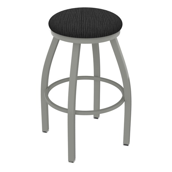 36" Swivel X-Tall Bar Stool, Nickel Finish, Graph Coal Seat